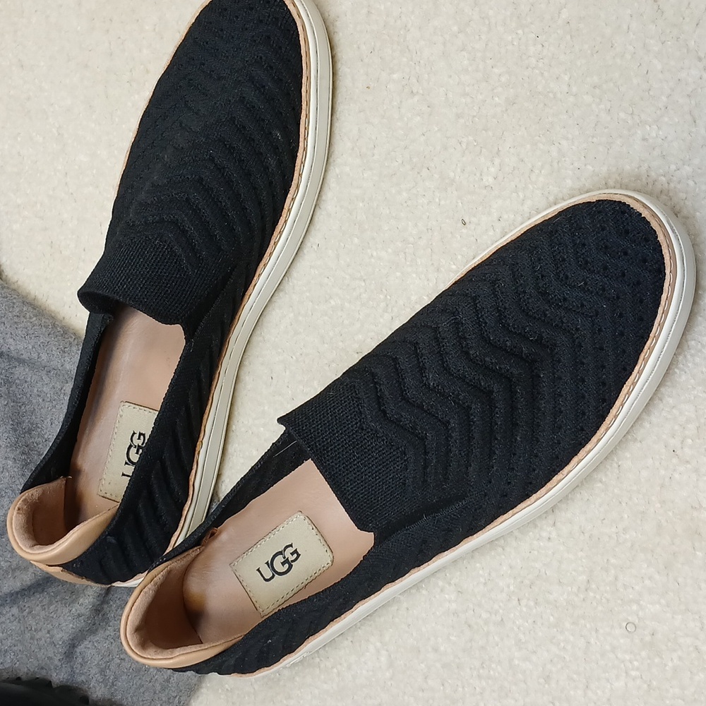 UGG women's black mesh loafers. Size 10